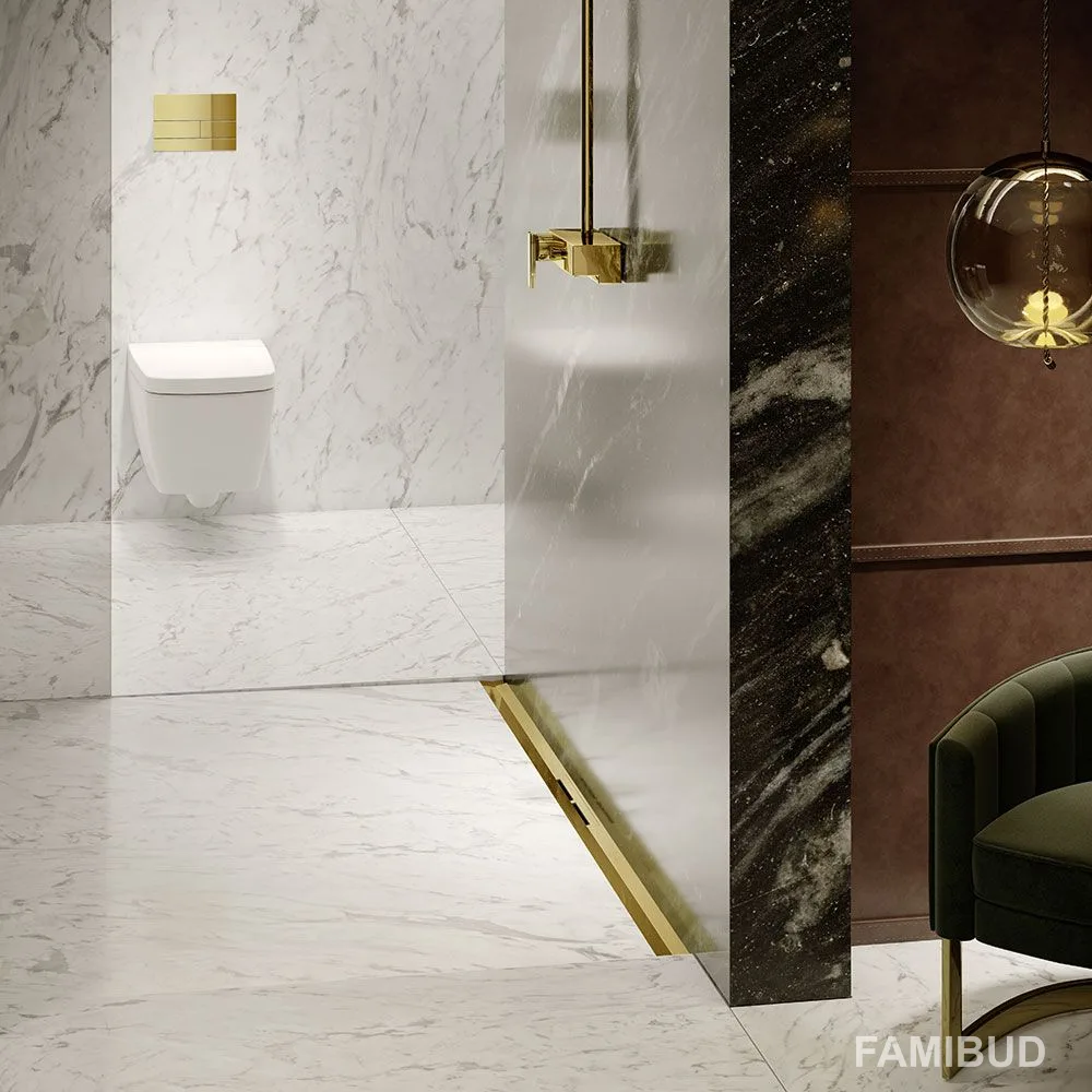 Решітка для душового каналу TECEdrainprofile Brushed Gold Optic, 80 см, Tece