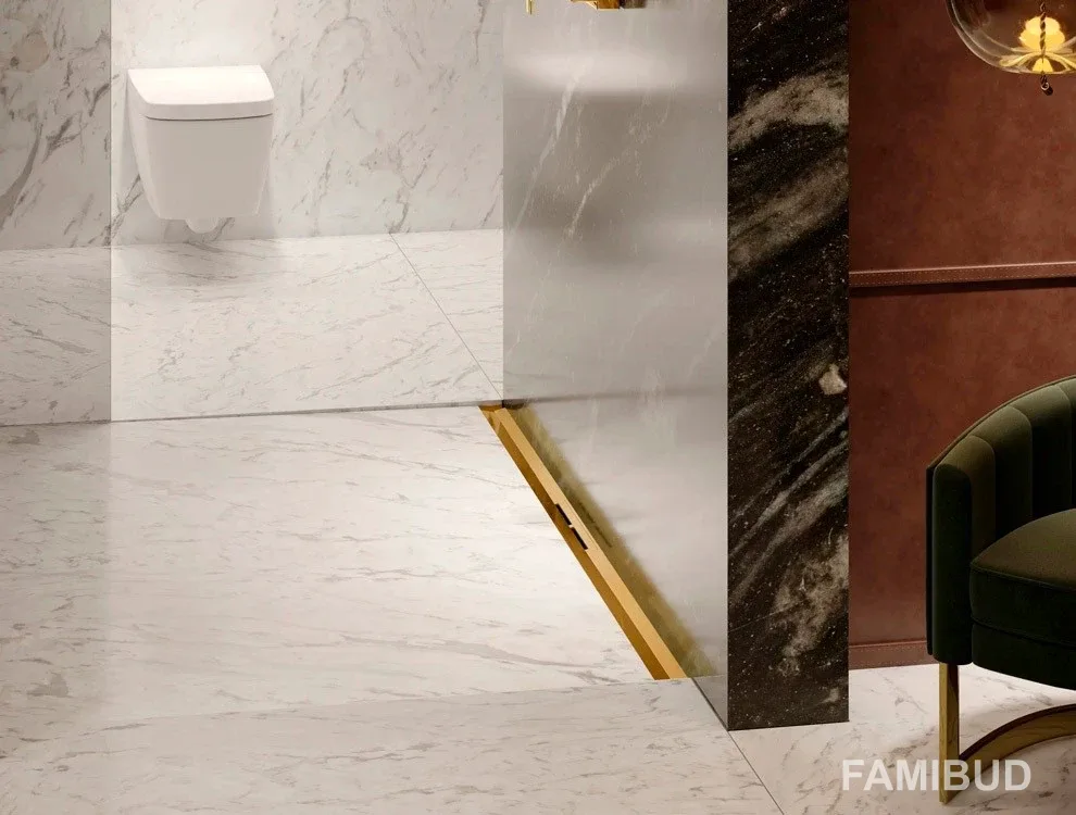 Решітка для душового каналу TECEdrainprofile Polished Gold Optic, 80 см, Tece