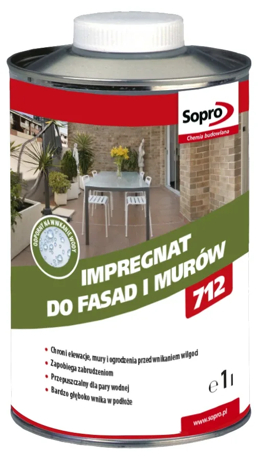 Засіб для гідрофобізації фасадів Fad 712, 1 л, Sopro