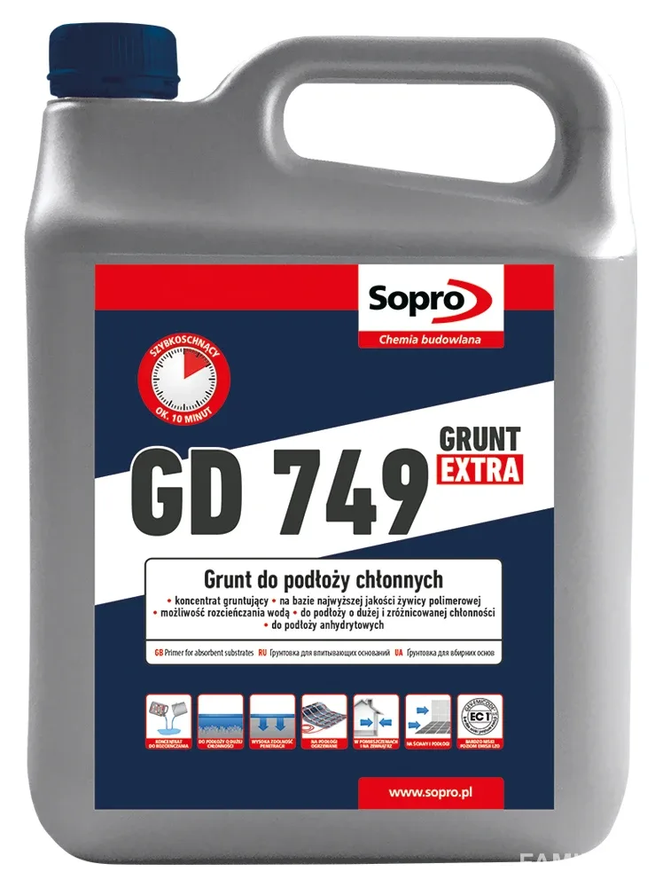 Ґрунтувальний концентрат для основ з високим вологопоглинанням Sopro GD 749