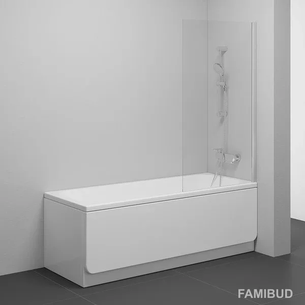 Шторка для ванни нерухома одноелементна NVS1-80 Transparent Chrome, Ravak