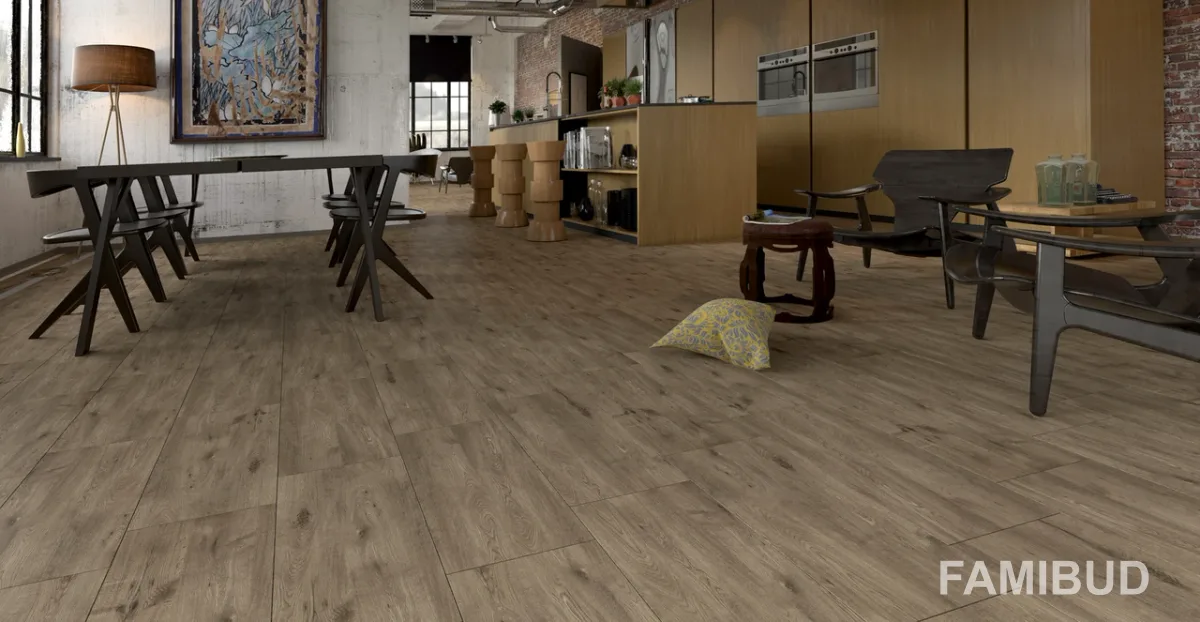 Плитка керамогранітна Alpina Wood, 198×1198×10, Коричневий, Golden Tile