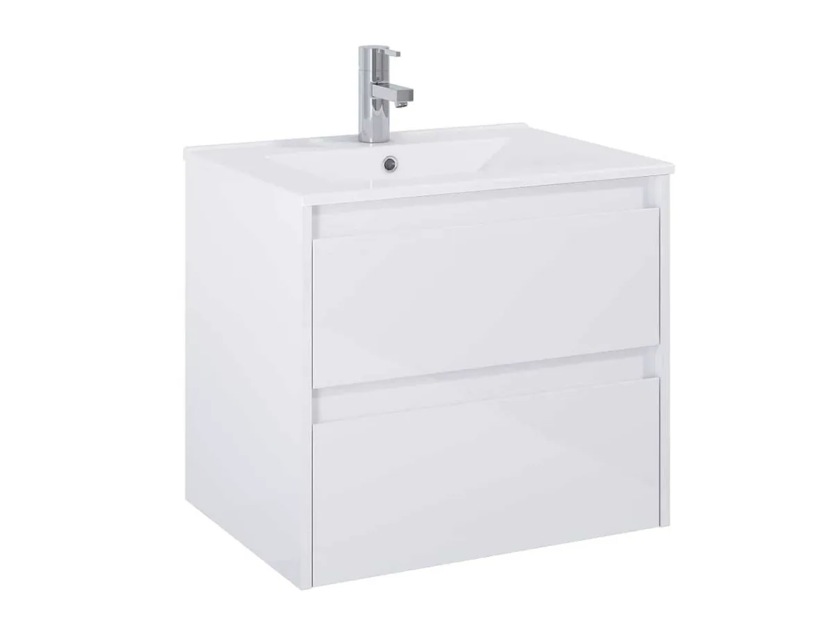 Шафка з умивальником Claudia 600 White Glossy, Roca