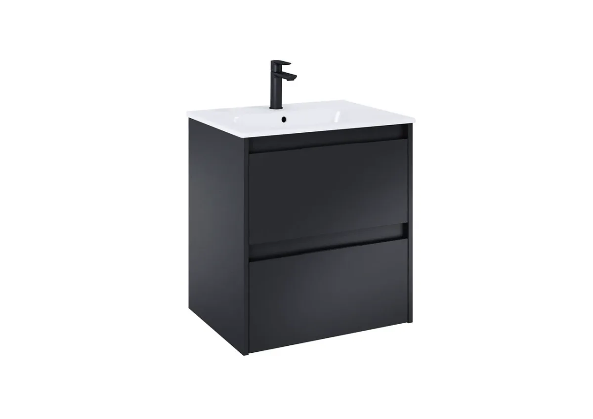 Шафка з умивальником Alpine Unik 600 A852012532, Чорний, Roca