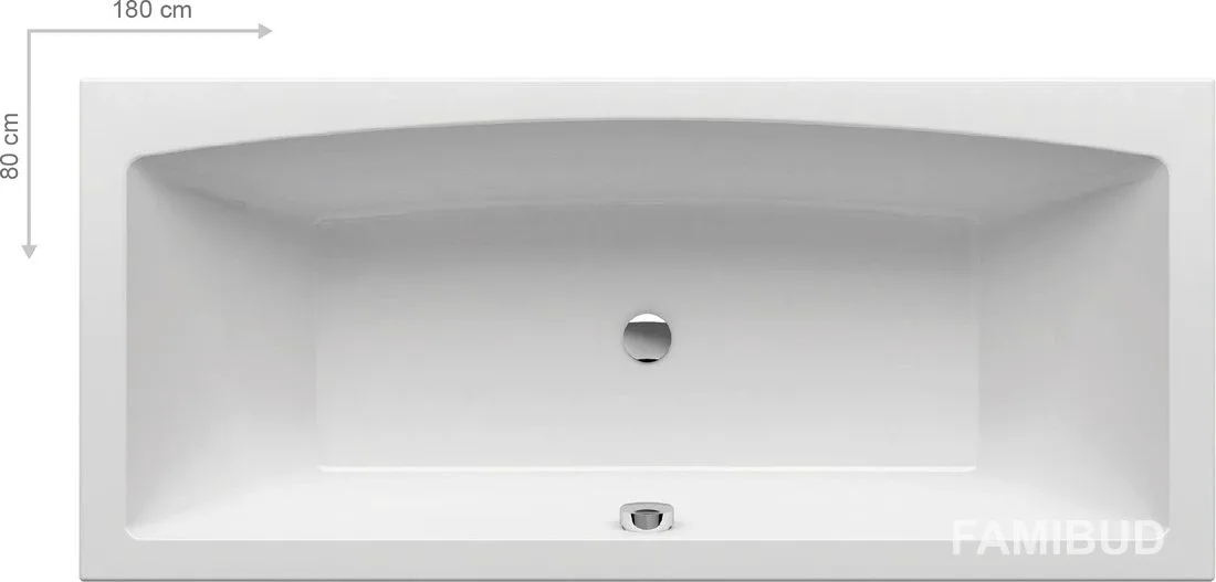 Ванна прямокутна Formy 02 Slim, 180×80, Ravak