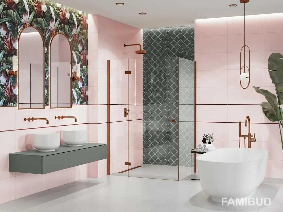 Плитка стінова Perla Pink Rect, 300×600×8,5, Ceramika Color