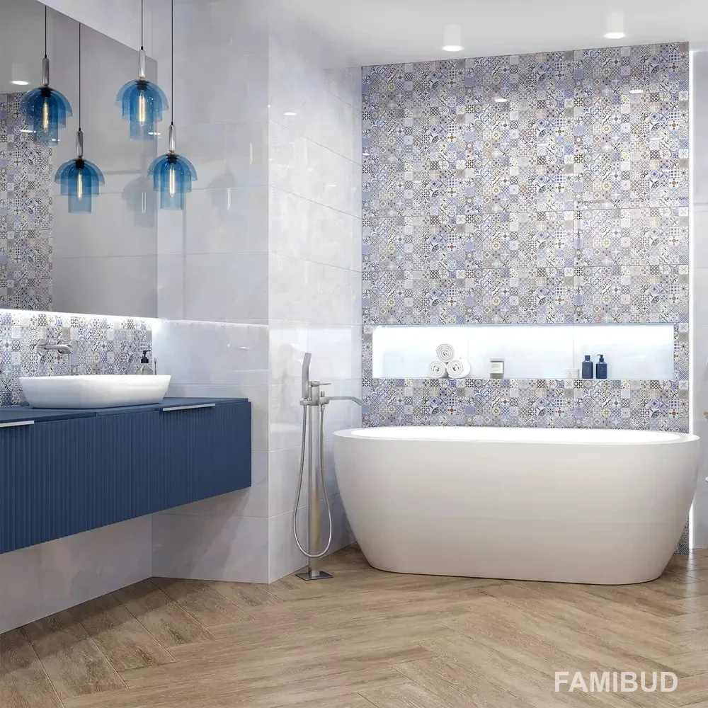 Плитка стінова Deco, 300×600, Блакитний, Golden Tile