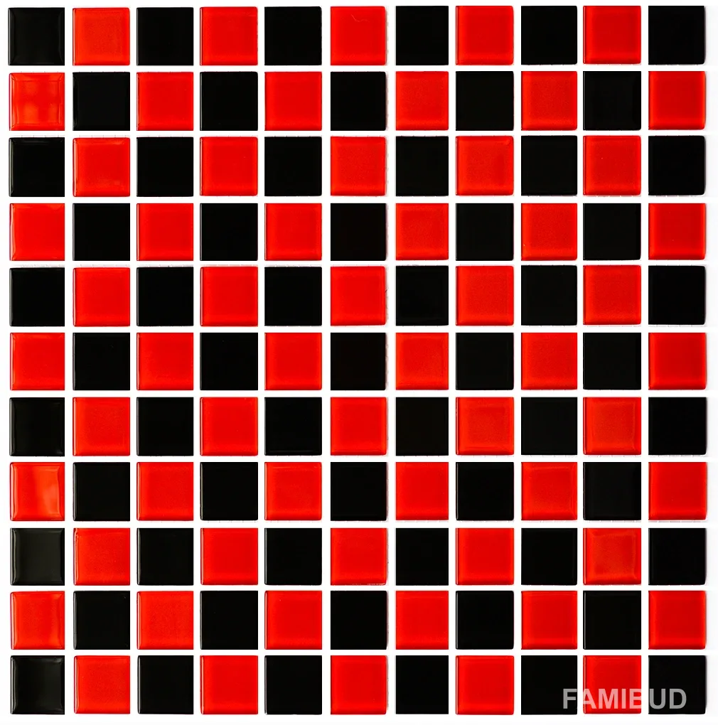 Мозаїка GM 4003 CC black red m 25×25 Кераміка Лео Україна, 300×300×4, Котто Кераміка