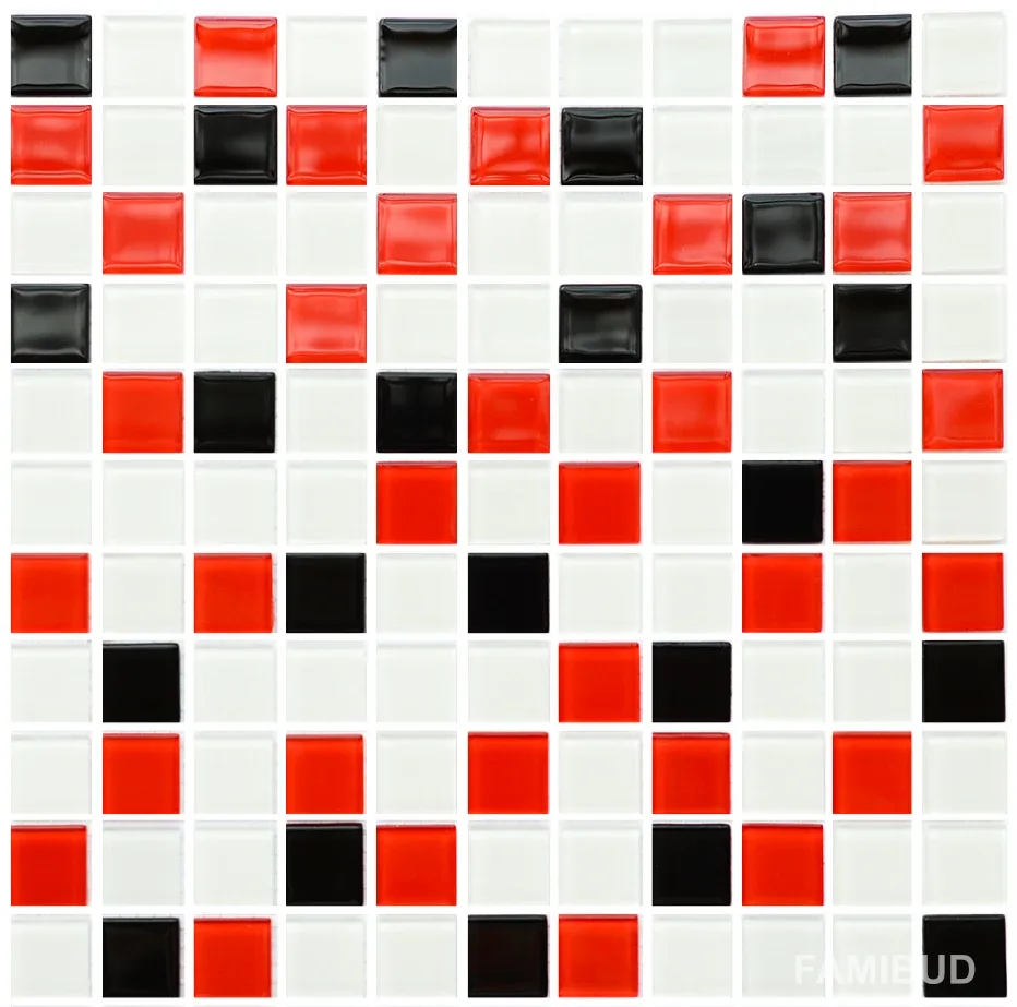Мозаїка GM 4007 C3 Black-Red M-White, 300×300×4, Котто Кераміка