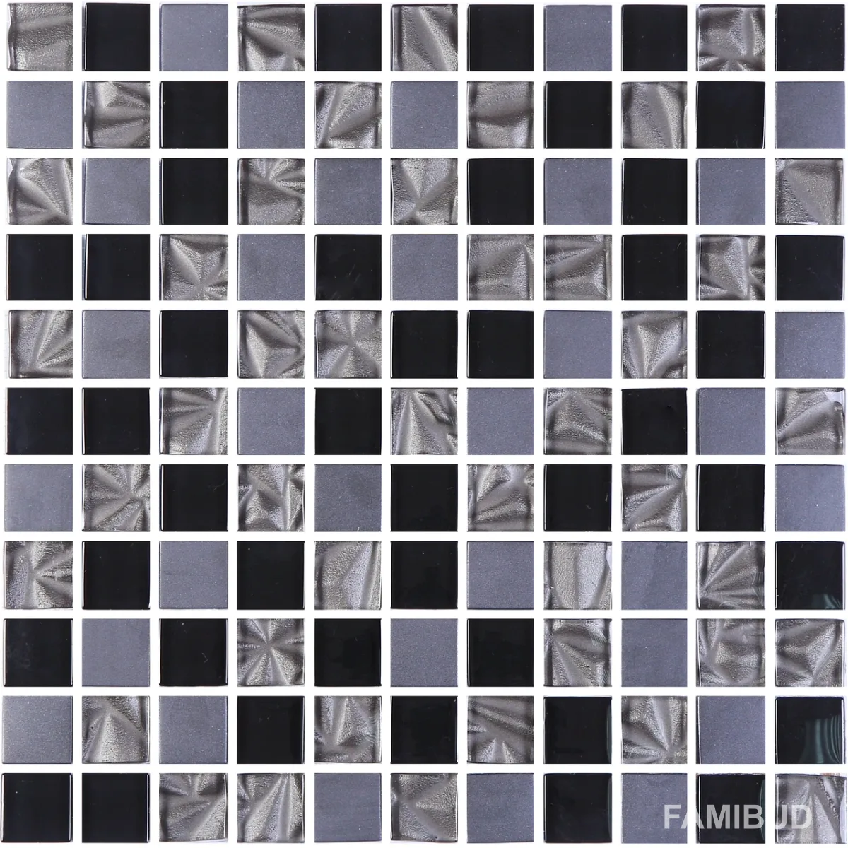 Мозаїка GM 8002 C3 Imperial S4-Ceramik Black-Black, 300×300×8, Котто Кераміка