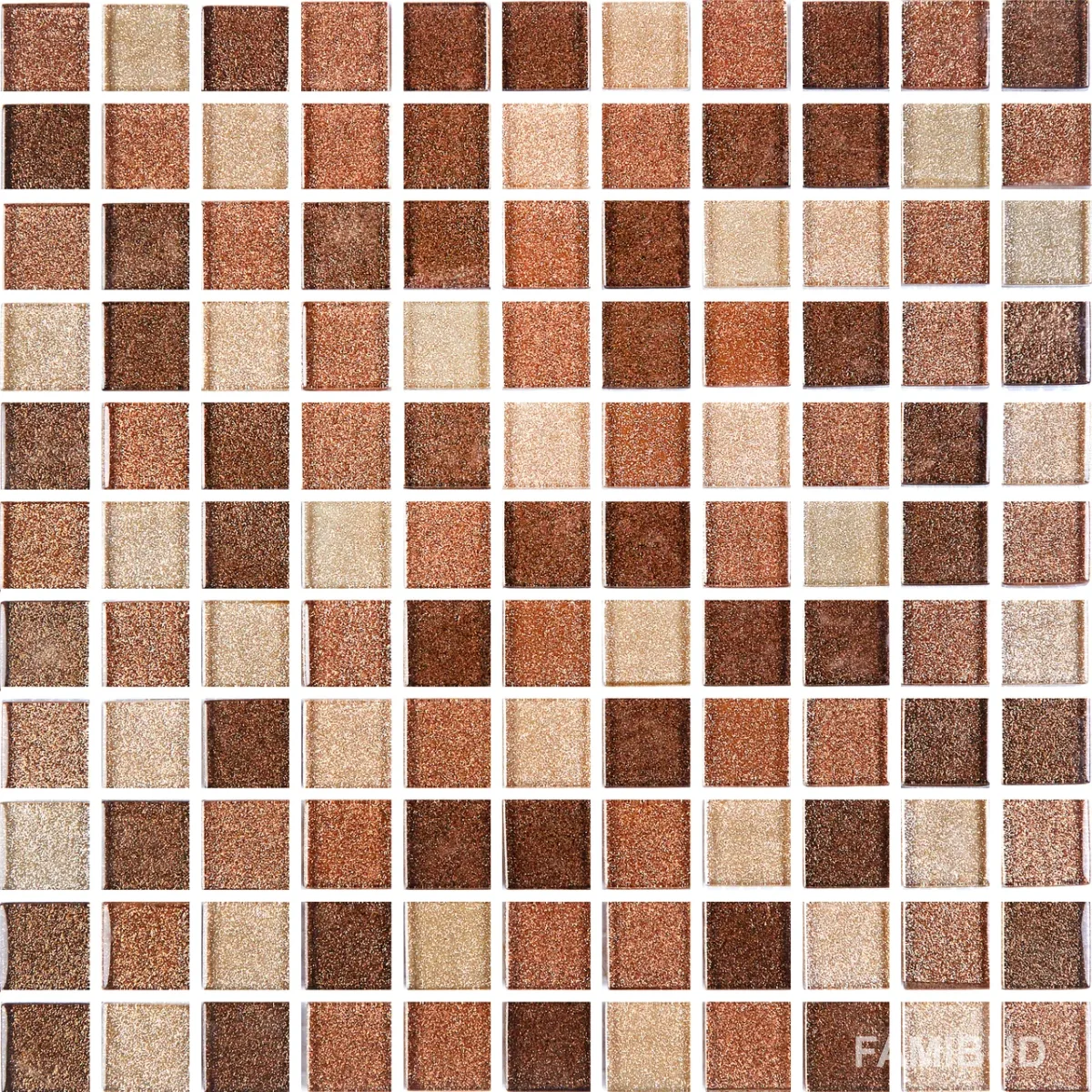 Мозаїка GM 8007 C3 Brown Dark-Brown Gold-Brown Brocade, 300×300×8, Котто Кераміка