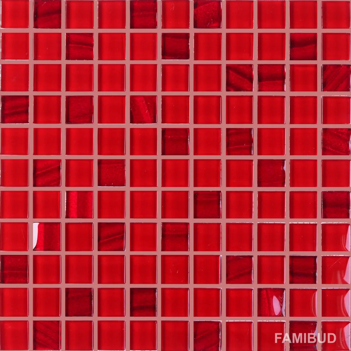 Мозаїка GM 8016 C2 Red Silver S6-Cherry, 300×300×8, Котто Кераміка