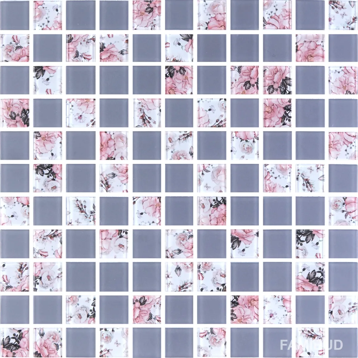 Мозаїка С2 Print 8-Grey W Matt, 300×300×8, Котто Кераміка