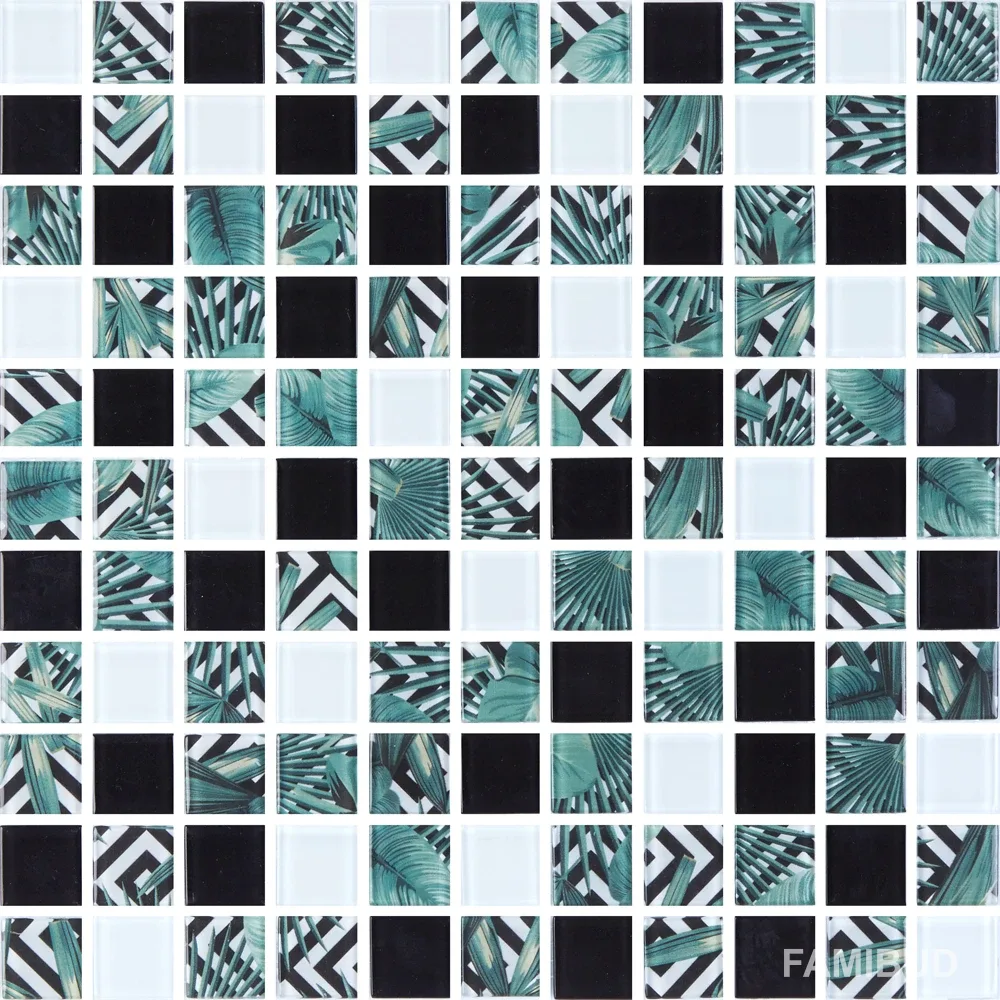 Мозаїка С3 Print 24-White-Black, 300×300×8, Котто Кераміка