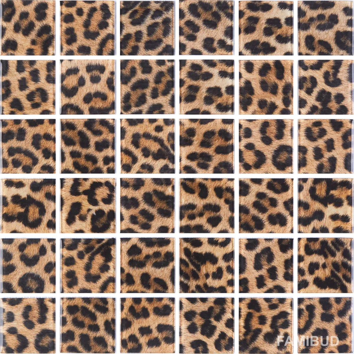 Мозаїка скляна С print 41 кубик 4,8×4 8 Кераміка Лео УКРАЇНА, 300×300, Коричневий, Котто Кераміка