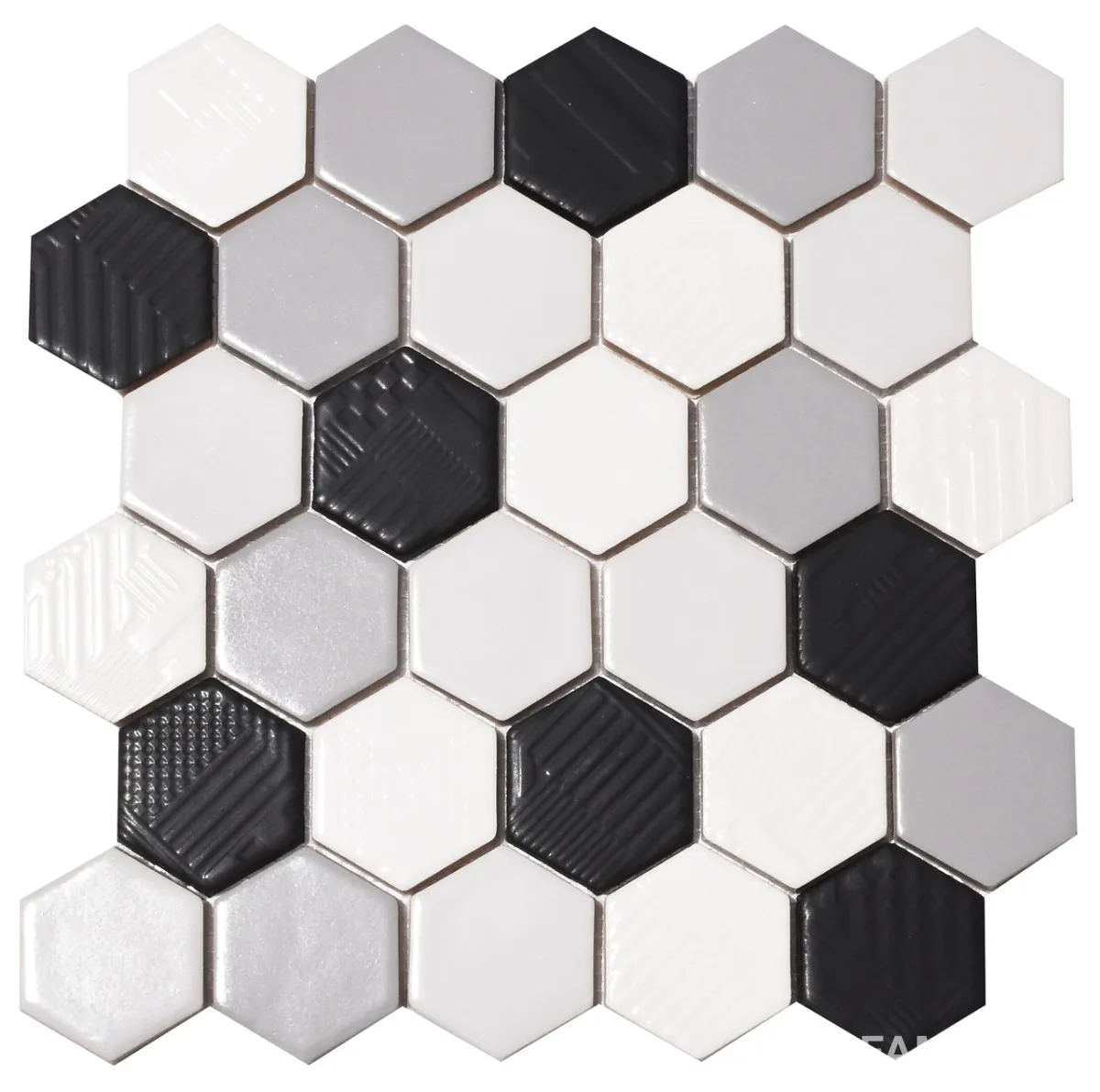 Мозаїка Hexagon С4, 295×295×9, Сірий, Котто Кераміка