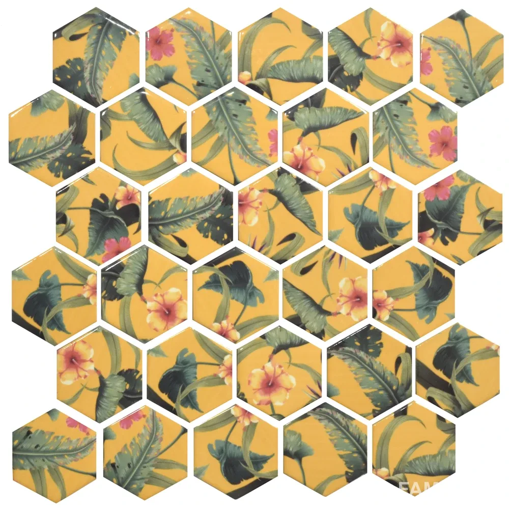 Мозаїка Hexagon HP 6025, 295×295×9, Жовтий, Котто Кераміка