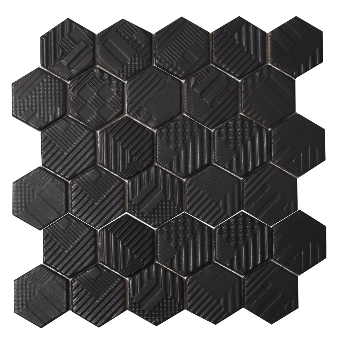 Мозаїка Hexagon Black Matt HST 6021, 295×295×9, Котто Кераміка