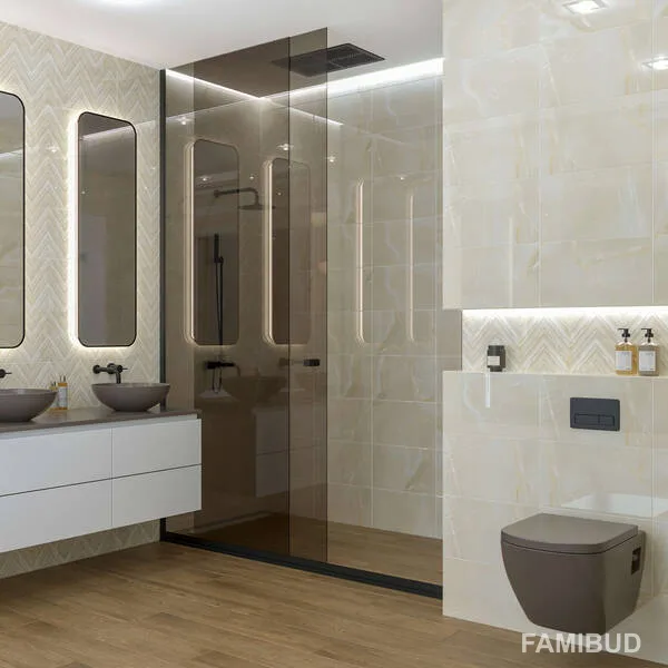 Плитка стінова Onyx Story Chevron, 250×400, Бежевий, Golden Tile