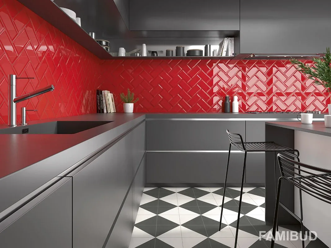 Плитка стінова Bissel Rojo, 100×200, Mainzu