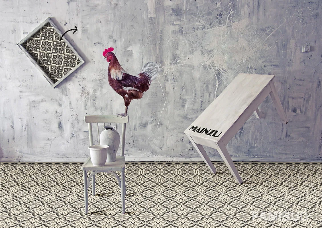 Плитка керамогранітна Florentine White Cenefa, 200×200×9, Mainzu