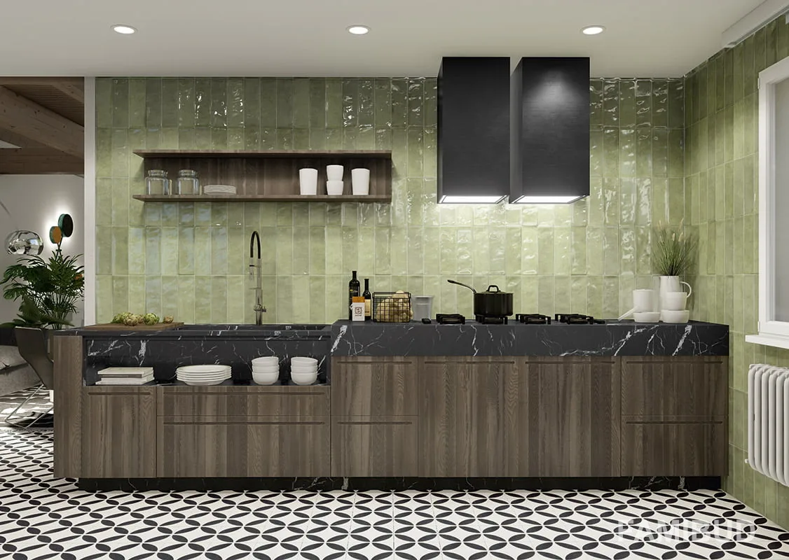 Плитка стінова Cinque Terre Emerald, 100×300, Mainzu