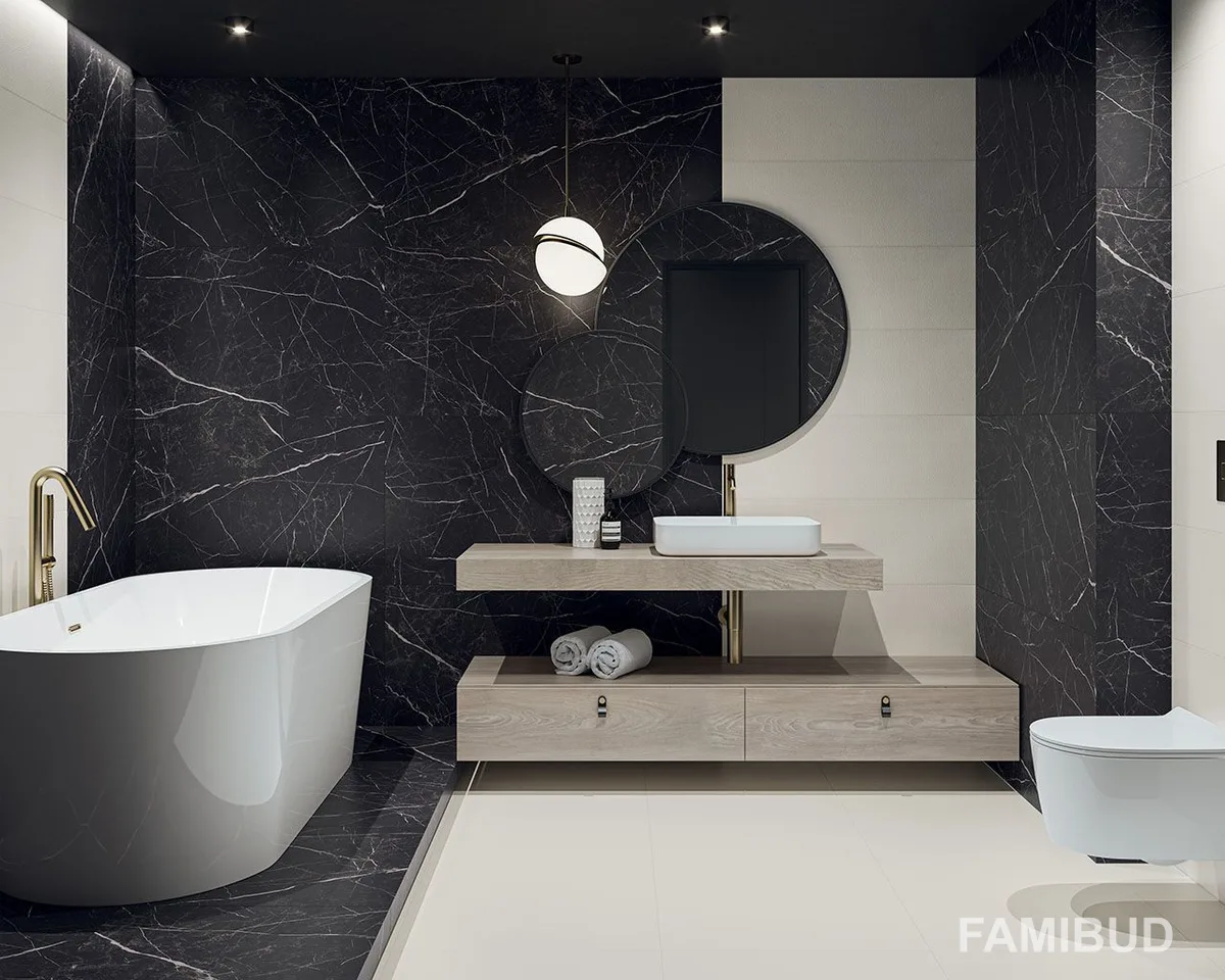Плитка керамогранітна Artstone Black Rect, 598×1198×10, Paradyz