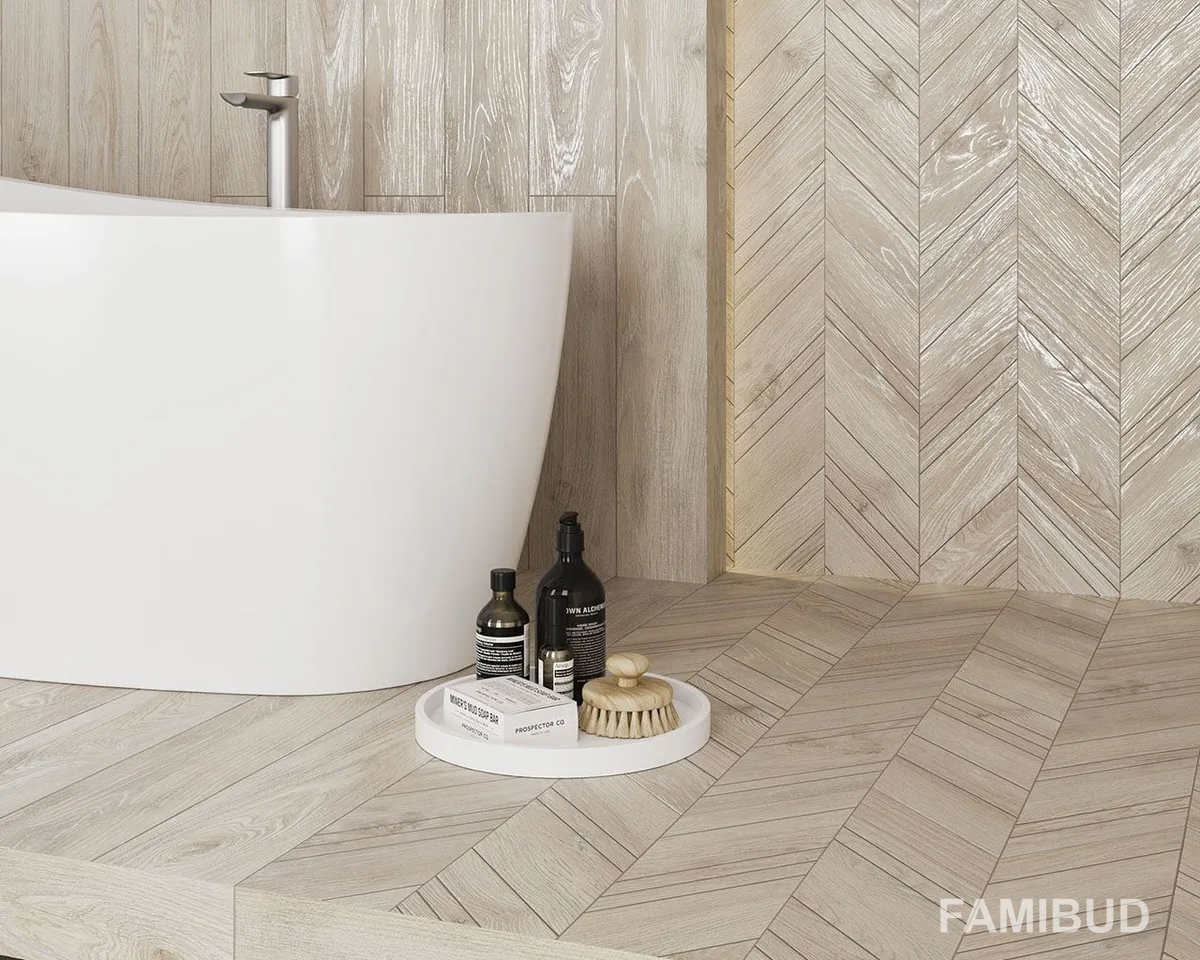 Декор Wildland Light Chevron лівий, 148×888×10, Paradyz