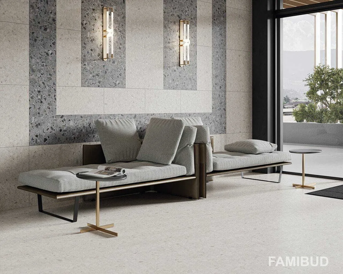 Плитка керамогранітна Terazzo Grey Rect ×8