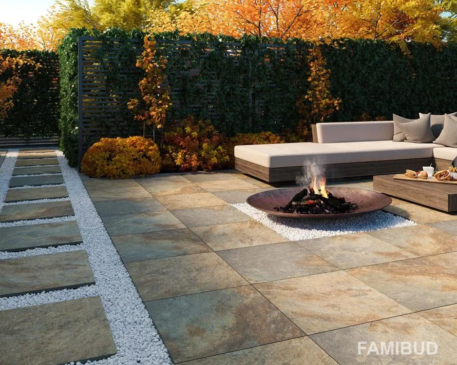 Плитка керамогранітна Rustic Gold Szkl Rect, 595×595×20, Paradyz