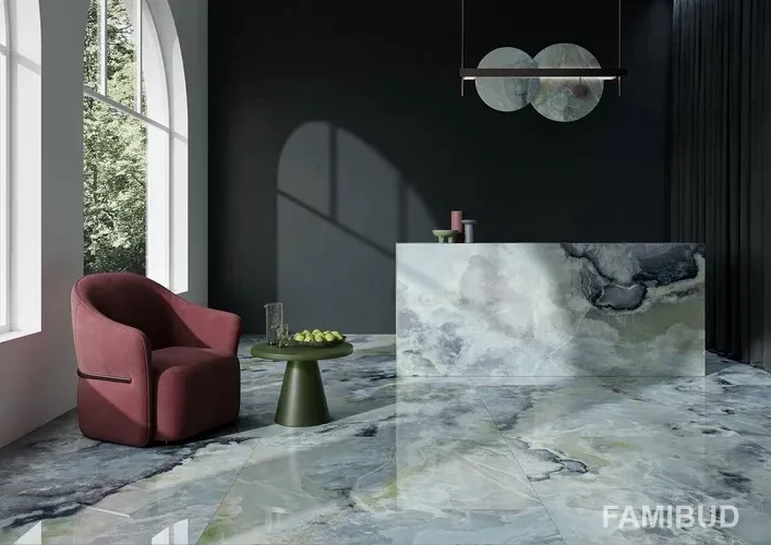 Плитка керамогранітна Invisible Green Szkl Rect, 598×1198, Paradyz