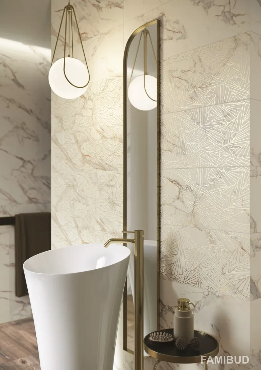 Плитка стінова Serene Bianco Rect, 250×750×9, Paradyz