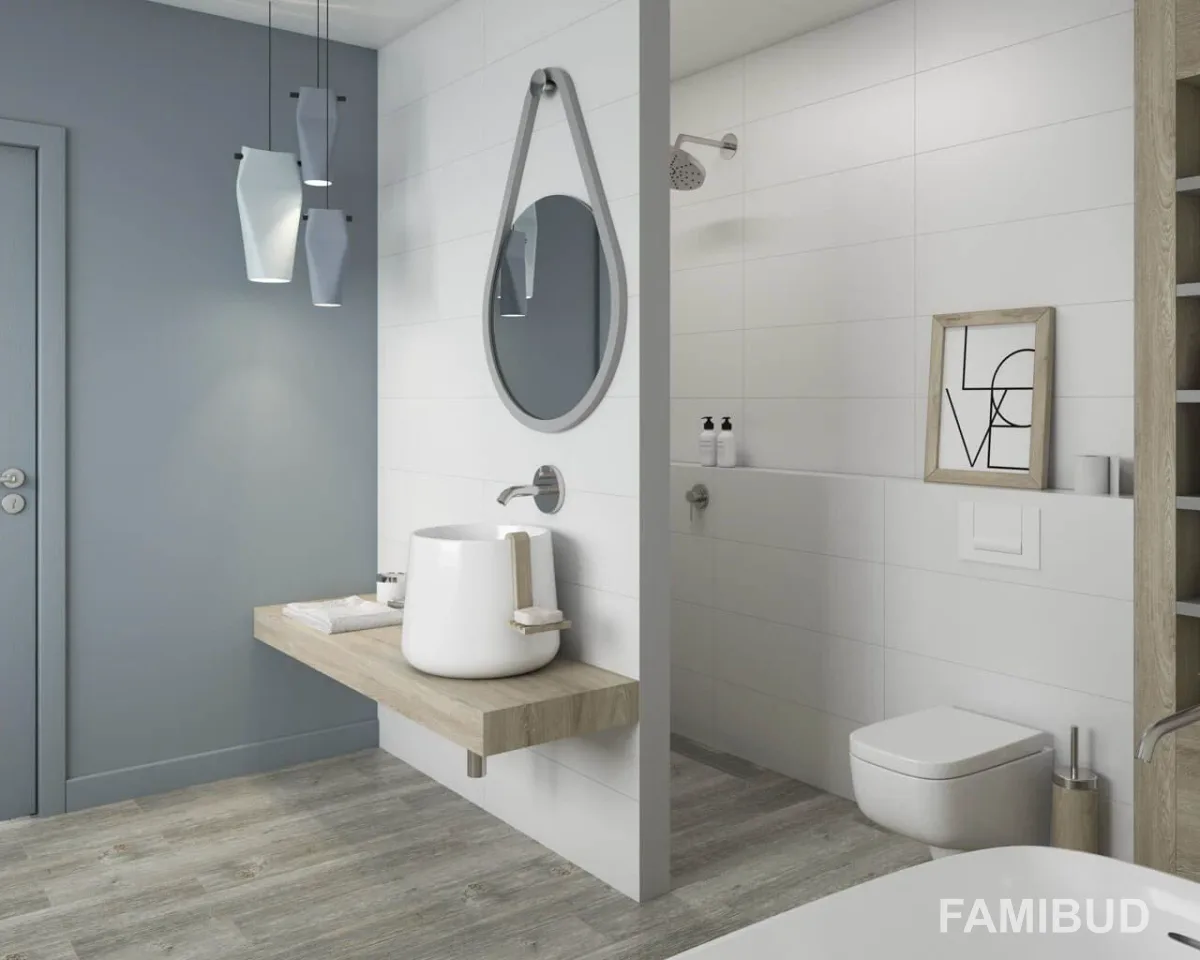 Плитка стінова Neve Bianco Rect Блиск, 29,8×89,8, 298×898, Paradyz