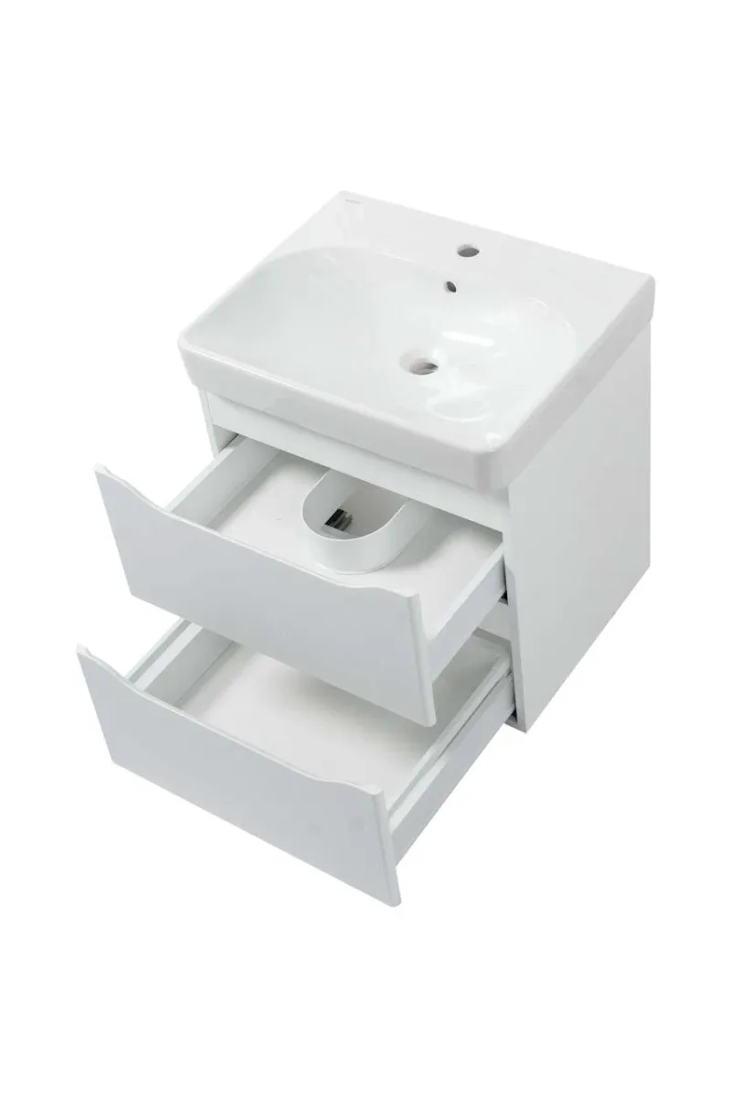 Шафка з умивальником 60 Smile Square White matt SM-60 ПБ+500.229.01.1, Air-Line