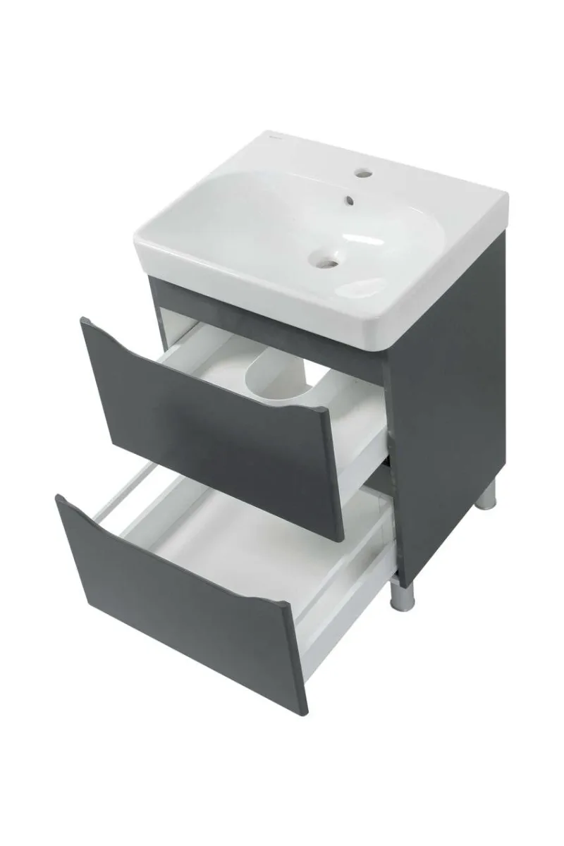 Шафка з умивальником 60 Smile Square Grey matt SM-60 НС+500.229.01.1, Air-Line