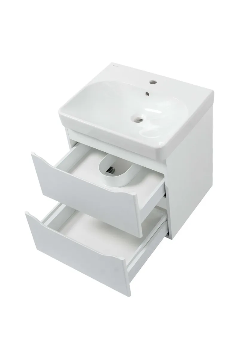 Шафка з умивальником 90 Smile Square White matt SM-90 ПБ+500.251.01.1, Air-Line
