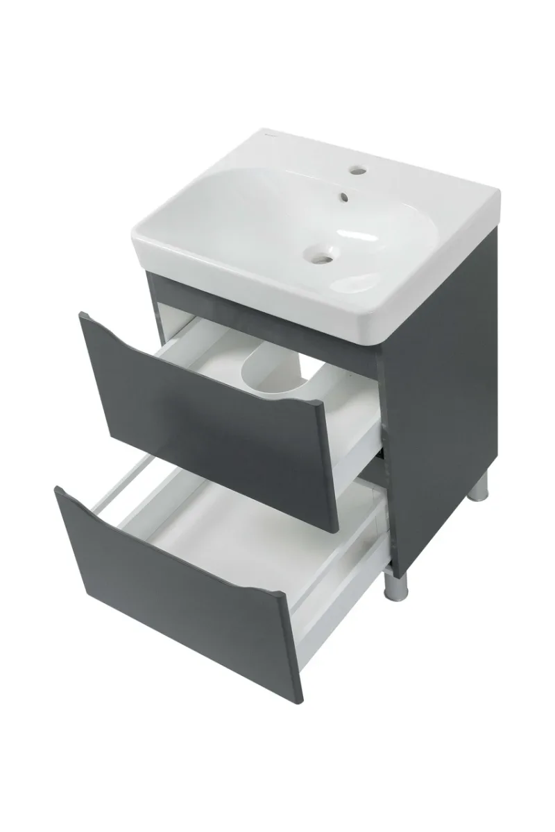 Шафка з умивальником 90 Smile Square Grey matt SM-90 НС+500.251.01.1, Air-Line