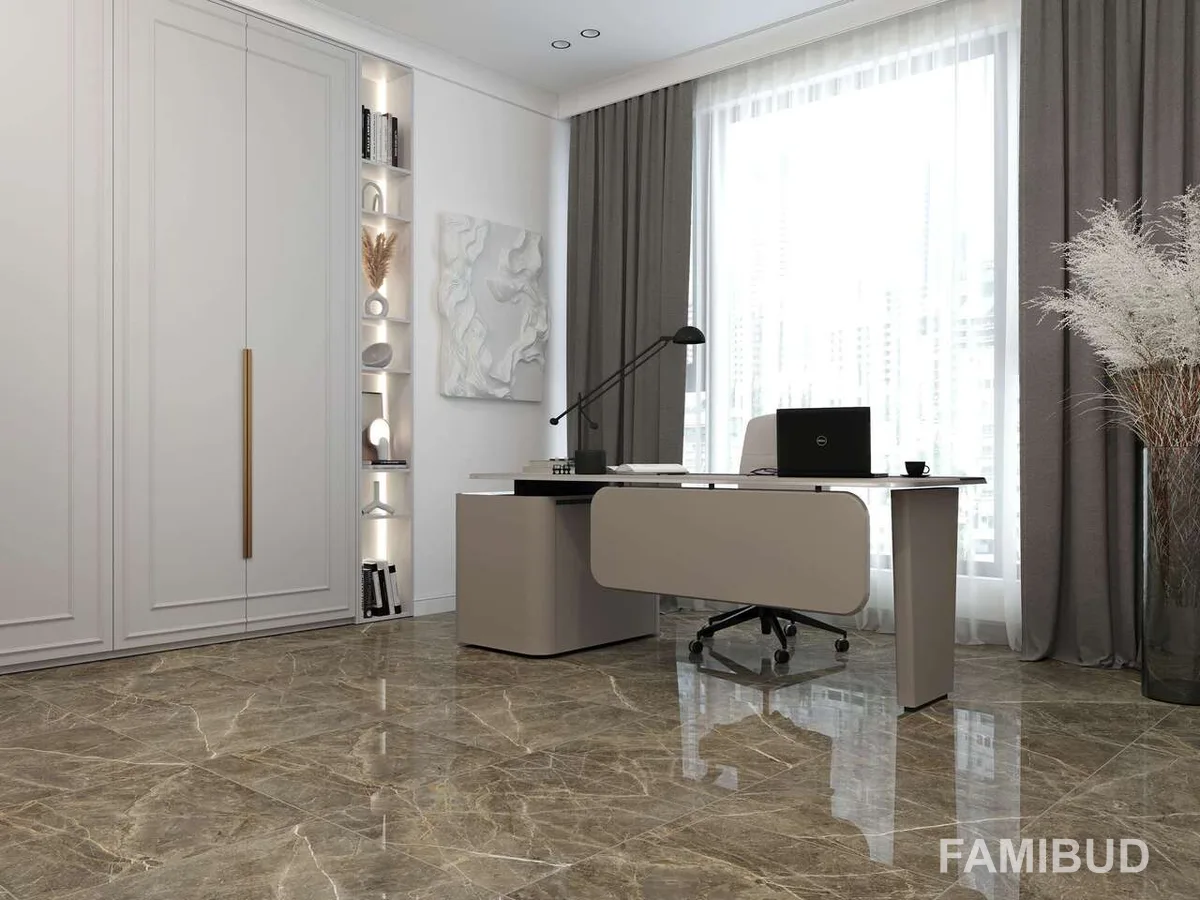 Плитка керамогранітна Stone Roots Rect, 600×600×8, Коричневий, Golden Tile