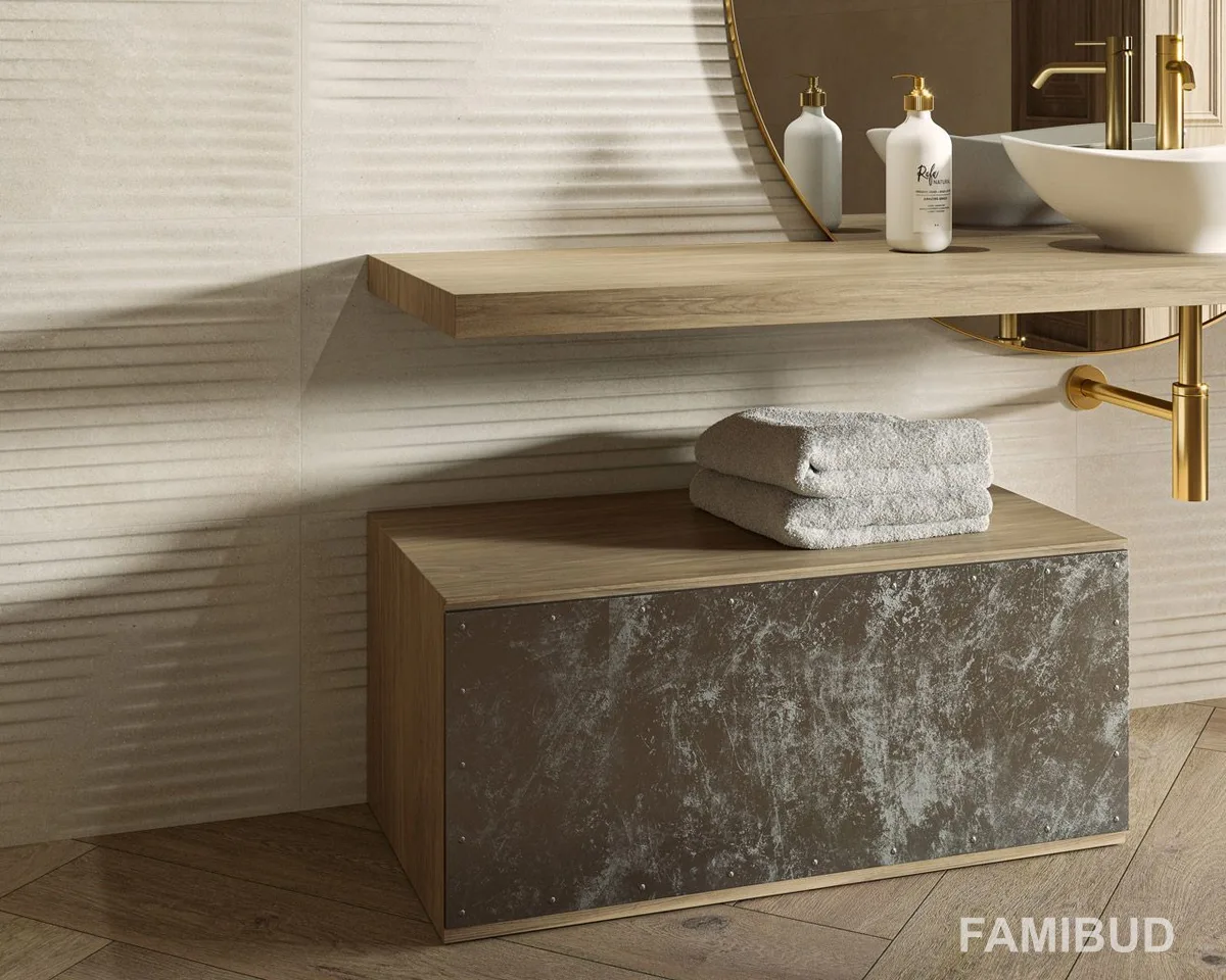 Плитка стінова Mystic Shadows Beige Rect STR, 39,8×119,8, Paradyz