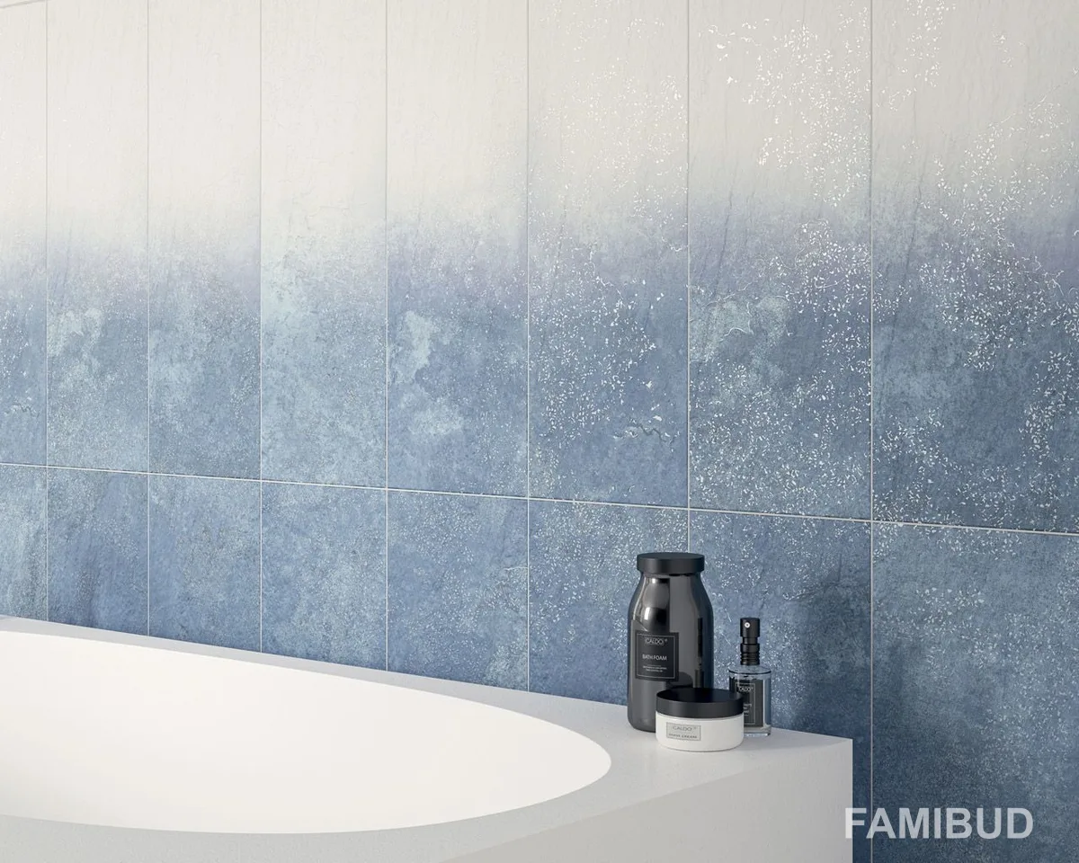 Плитка стінова Nightwish Navy Blue Tonal Rect, 250×750×9, Paradyz