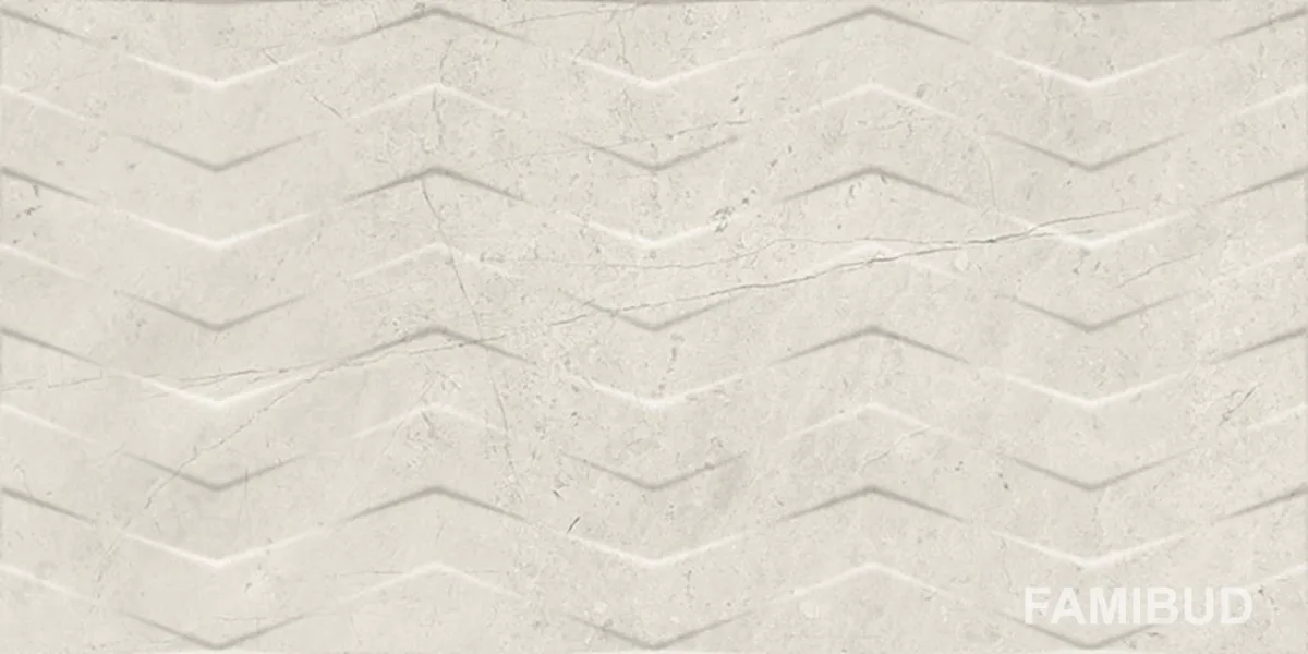 Плитка стінова Afternoon Silver Rect STR, 298×598×9, Paradyz