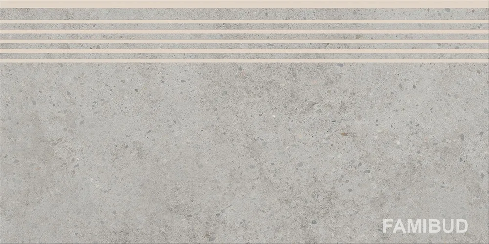 Сходинка пряма Highbrook Light Grey Steptread, 298×598×8, Cersanit