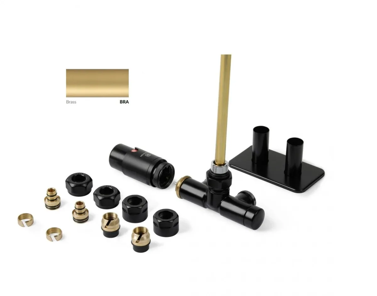 Набір вентилів інтегрований термостатичний лівий Ral Brass Unico All in One, Terma