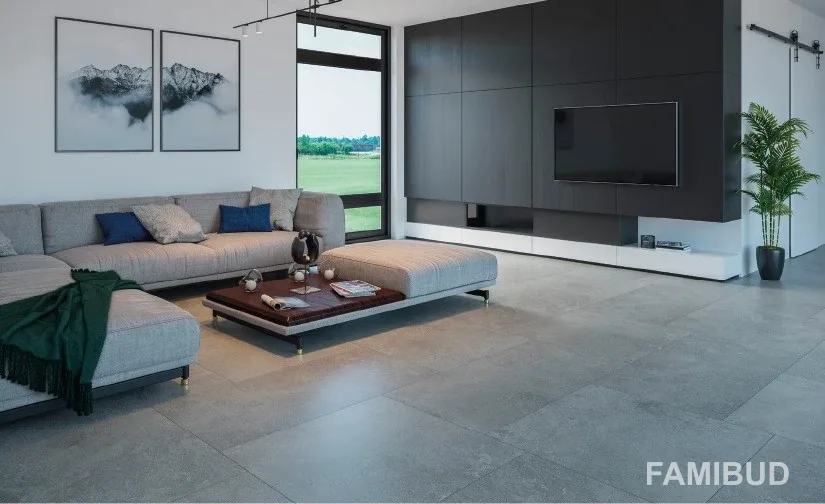 Плитка керамогранітна Gptu 1201 Light Grey, 598×1198×8, Cersanit