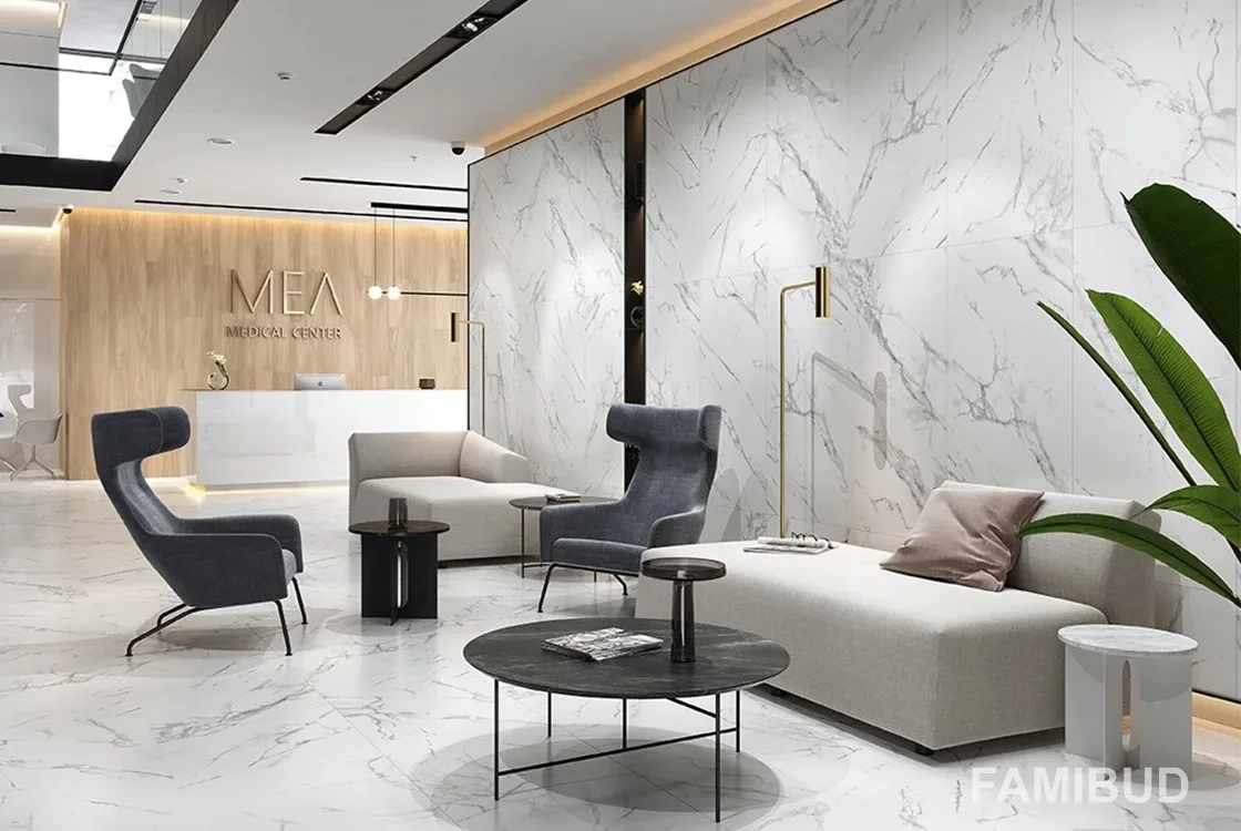 Плитка керамогранітна Calacatta Marble White Rect, 598×1198×8, Opoczno