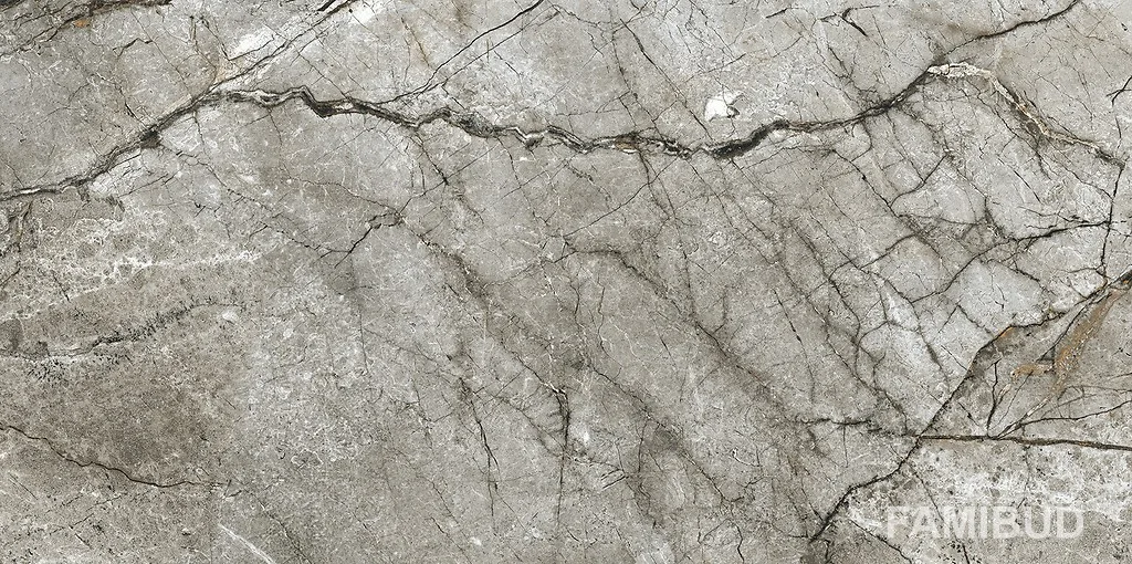 Плитка керамогранітна Marble Skin Grey Rect, 598×1198×8, Opoczno