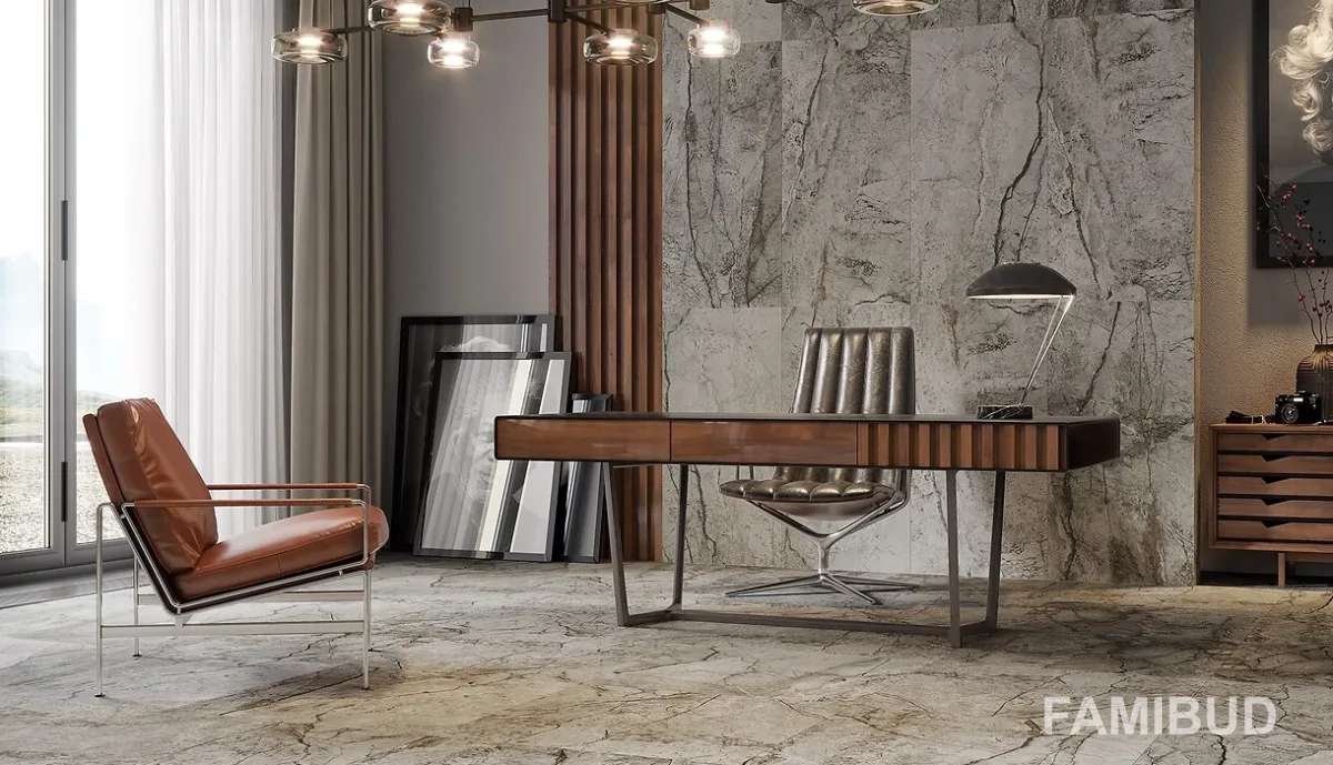 Плитка керамогранітна Marble Skin Grey, 598×598×8, Opoczno