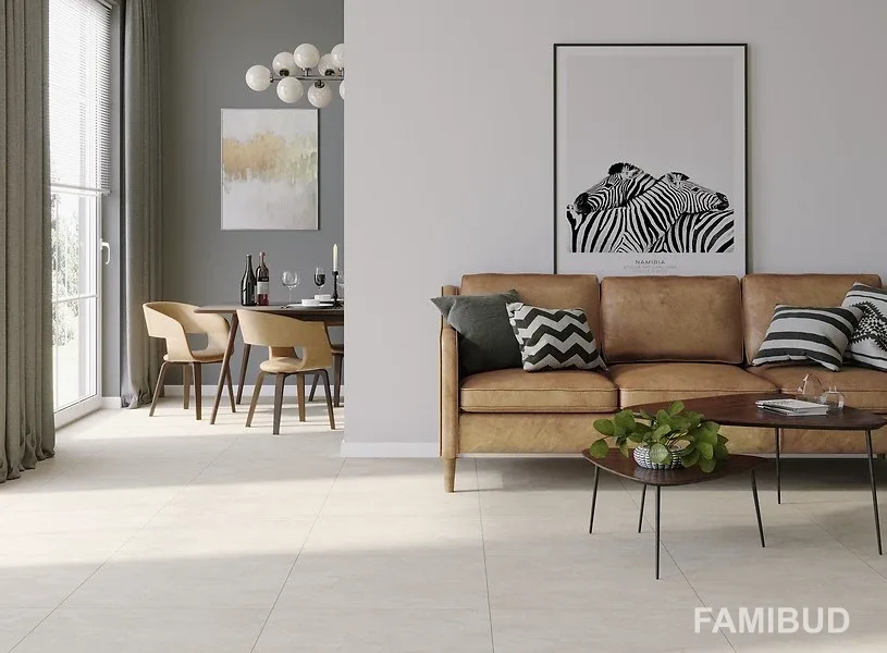 Плитка керамогранітна Gptu 605 Light Grey Rect, 598×598×8, Cersanit