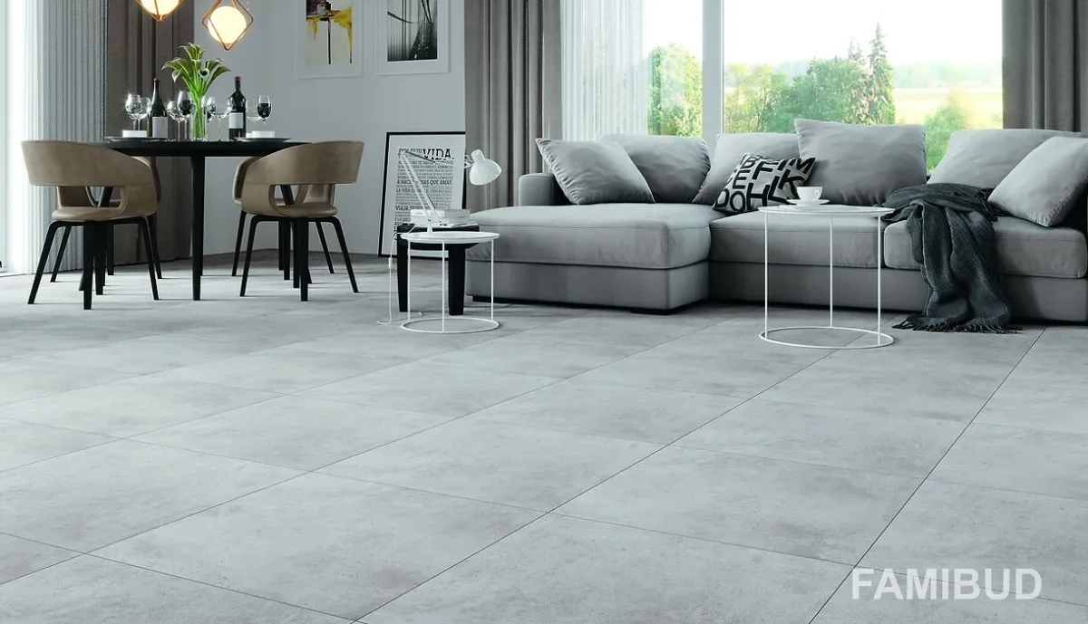 Плитка керамогранітна Gptu 611 Light Grey Rect, 598×598×8, Opoczno