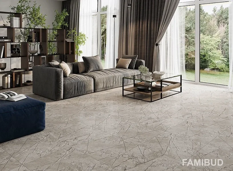 Плитка керамогранітна Crestone Light Grey Rect, 598×598×8, Cersanit